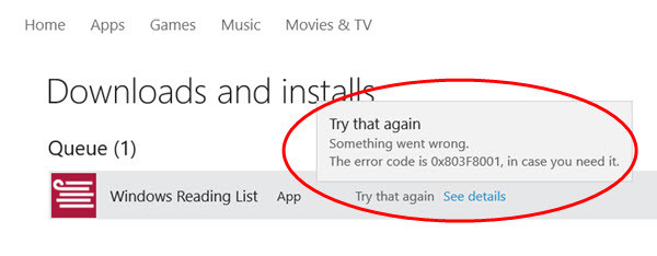 Unhelpful app install error message on the Windows Store